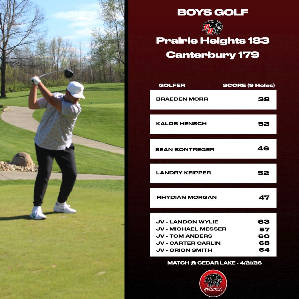 Prairie Heights falls to F.W. Canterbury in boys golf